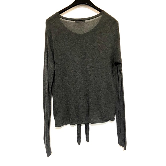 Madewell Modern Tye Front Lightweight Sweater Gray - Picture 2 of 6